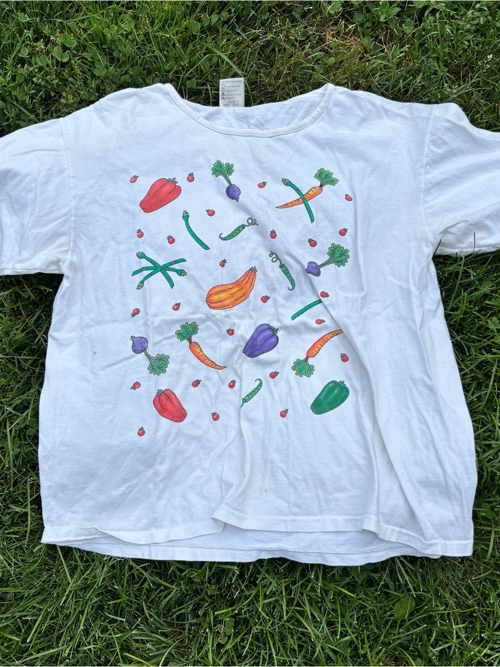 Vintage Vegetable Print Tee Shirt